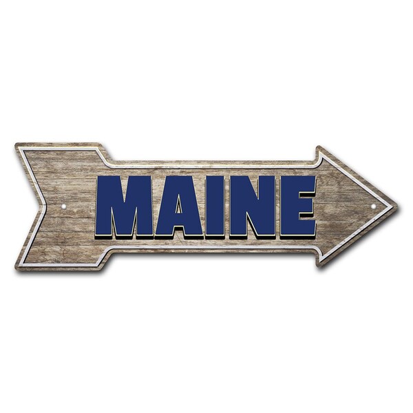 Signmission Maine Arrow Sign Funny Home Decor 24in Wide P-ARROW8-999758 - main